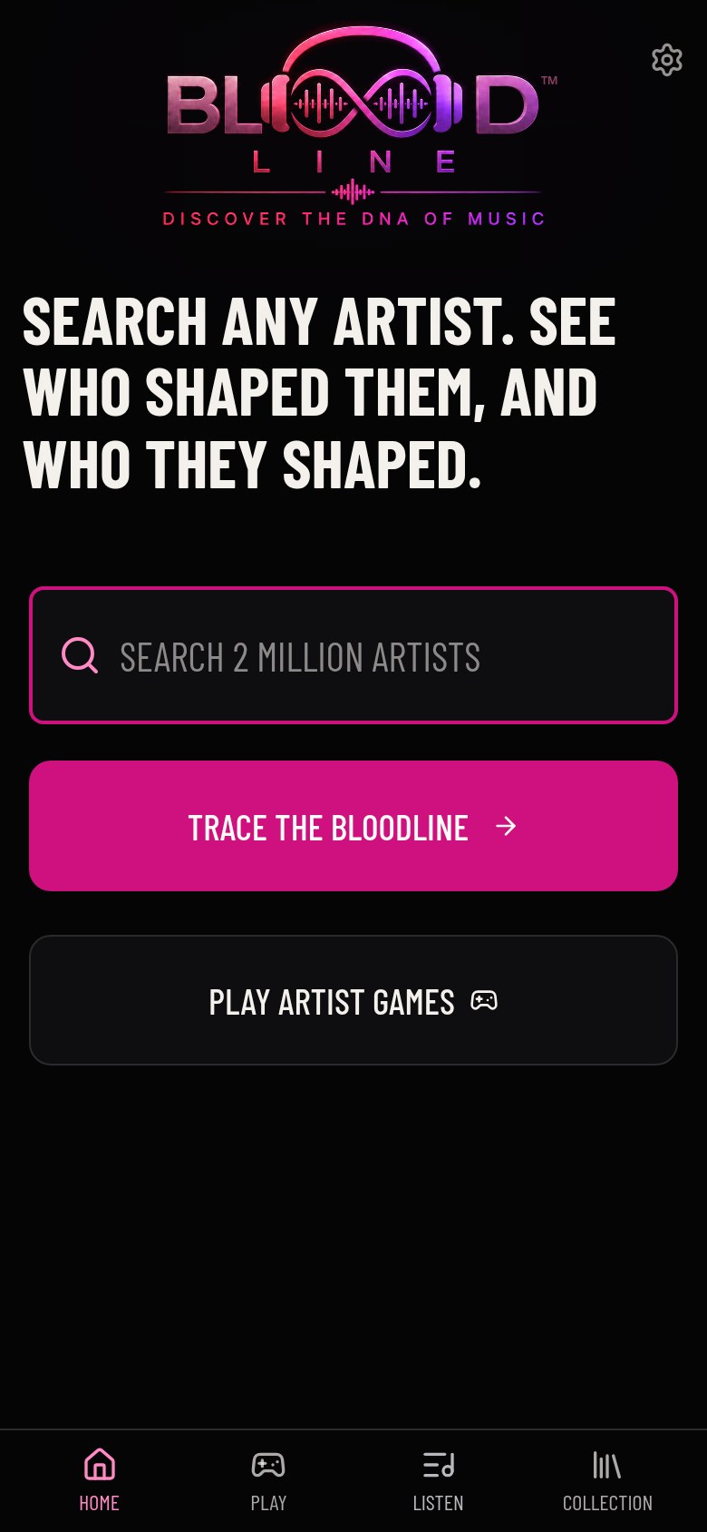 Search any artist.